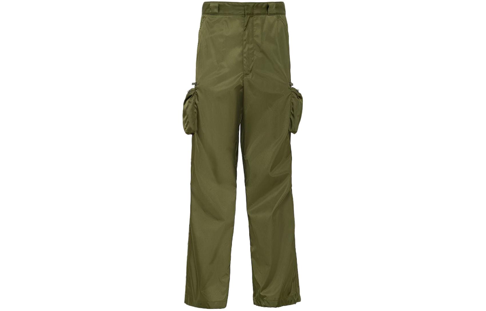 PRADA Re Nylon Logo Straight-Leg Casual Pants Green SPH392-1WQ8-F0466-S-OOO