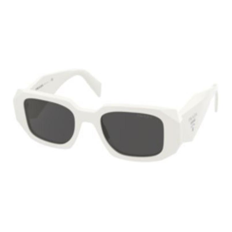 PRADA Rectangle Sunglasses White - Unisex Fashion Eyewear with Logo Temples 0PR17WSF1425S051