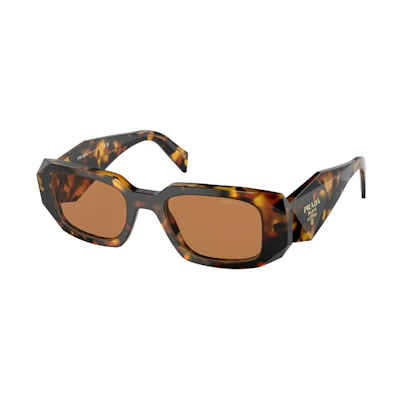 PRADA Rectangle Tortoiseshell Sunglasses Unisex Couple Design with Logo Engraving 0PR17WSFVAU2Z1