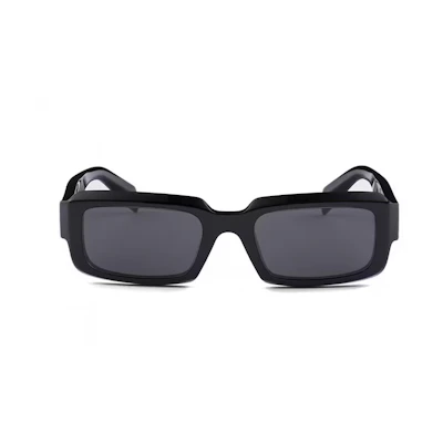 PRADA Rectangular Acetate Sunglasses Unisex Black Couples Style. SPR27Z_E16K_FE08Z_C_A055