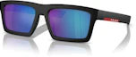 Buy Prada Cermin Mata Hitam Segi Empat Unisex Logo Temple Gaya Pasangan SPS02Z1BO08R
