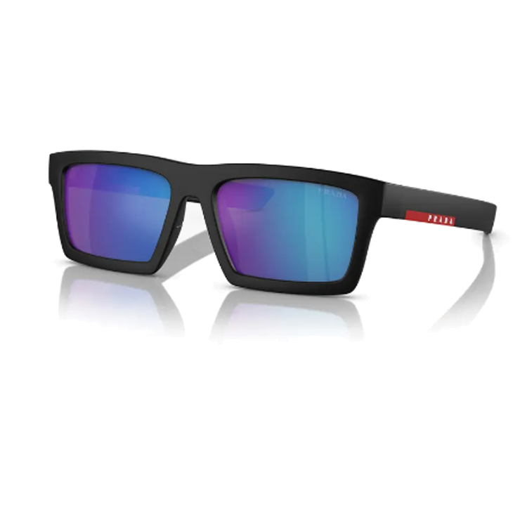 PRADA Rectangular Black Sunglasses Unisex Logo Temple Couple Style Sunglasses SPS02Z1BO08R 圖 2