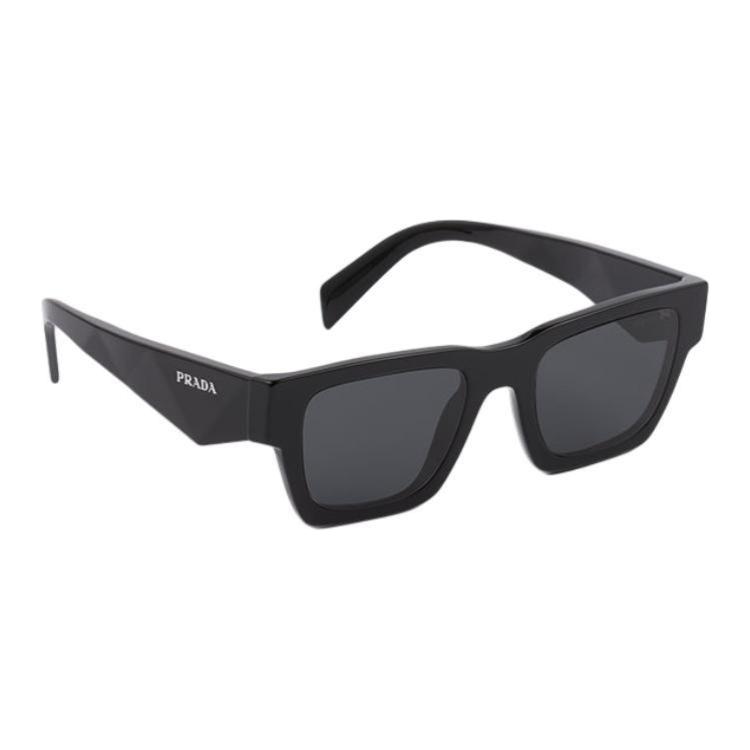 PRADA Rectangular Sunglasses for Men Black - Official Logo Design SPRA06_E16K_FE08Z_C_A054