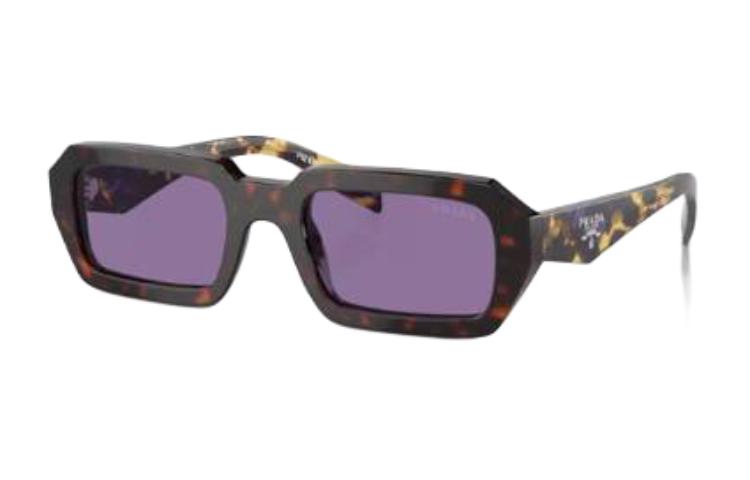 PRADA Rectangular Tortoiseshell Sunglasses for Men with Letter Logo Temple. PRA12S17N50B