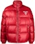 Buy PRADA Red Logo Printed High-Neck Zipper Down Jacket Menswear. SGC089-11A9-F0011