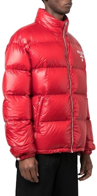 PRADA Red Logo Printed High-Neck Zipper Down Jacket Menswear. SGC089-11A9-F0011 Shop PRADA Red Logo Printed High-Neck Zipper Down Jacket Menswear. SGC089-11A9-F0011