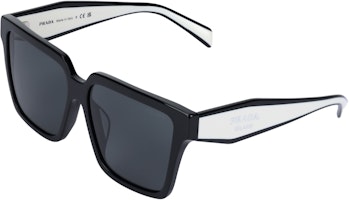 PRADA Retro Square Sunglasses with Logo Temple Beige Unisex Couples Style SPR24ZF-1AB5S057 PRADA Retro Square Sunglasses with Logo Temple Beige Unisex Couples Style SPR24ZF-1AB5S057