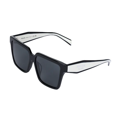 PRADA Retro Square Sunglasses with Logo Temple Beige Unisex Couples Style SPR24ZF-1AB5S057