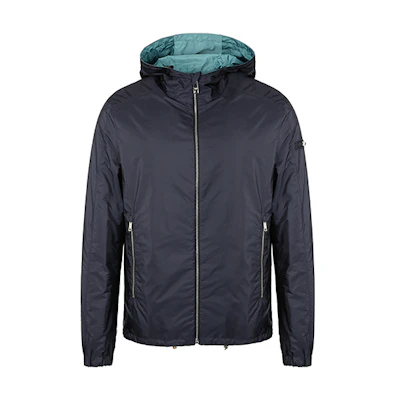 PRADA Reversible Hooded Jacket Navy Blue. SGB285Q04-F0OBL