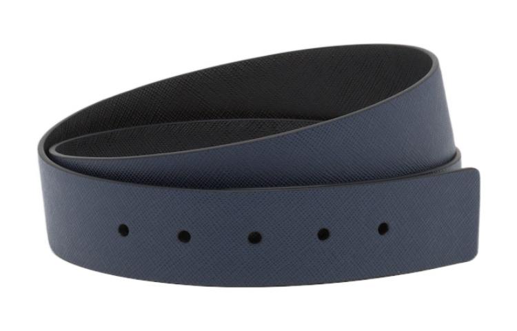 PRADA Reversible Saffiano Leather Belt for Men - Dark Purple/Black, 3.5cm Wide 2CA004-053-F0MD6