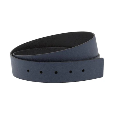 PRADA Reversible Saffiano Leather Belt for Men - Dark Purple/Black, 3.5cm Wide 2CA004-053-F0MD6