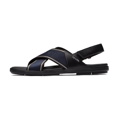 Prada Rois Leather Sandals 'Blue Black'