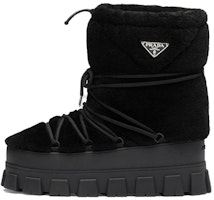 Prada Round Toe Lace-Up Short Snow Boots 'Black Unisex' 2U032N_173_F0002_F_040 Prada Round Toe Lace-Up Short Snow Boots 'Black Unisex' 2U032N_173_F0002_F_040