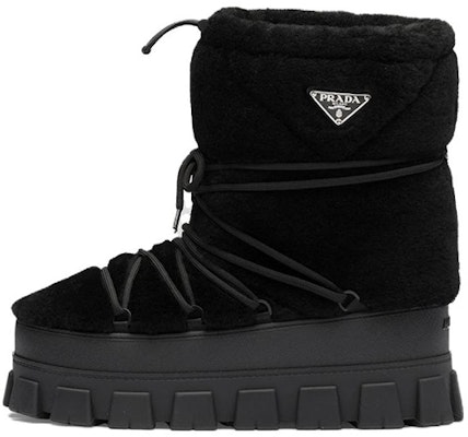 프라다 블랙 유니섹스 숏 스노우부츠 (lace-up) 2U032N_173_F0002_F_040 Buy 프라다 블랙 유니섹스 숏 스노우부츠 (lace-up) 2U032N_173_F0002_F_040