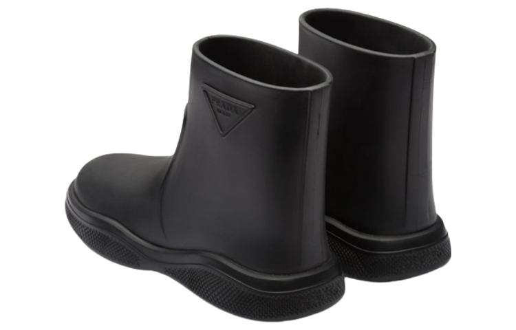 Prada Rubber Insert Round Toe Ankle Boots 'Black' 圖 4