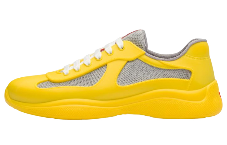 Prada Rubber Logo Lace-Up Low-Top Sneaker 'Yellow'