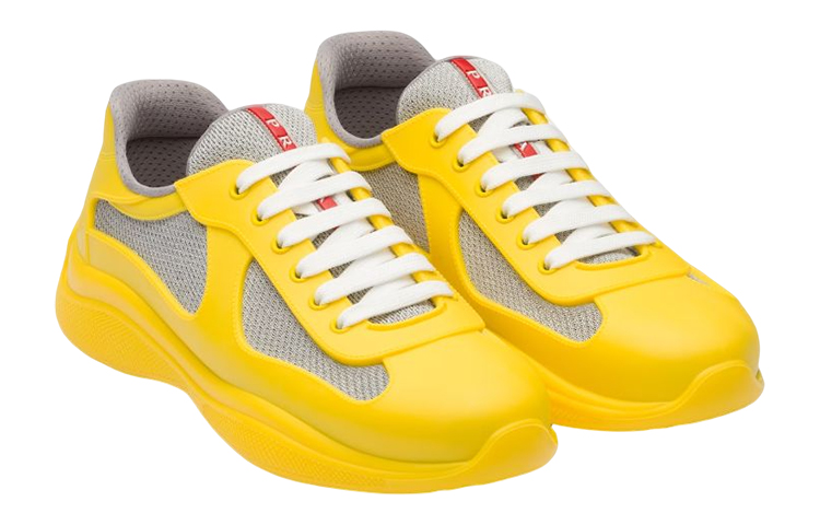 Prada Rubber Logo Lace-Up Low-Top Sneaker 'Yellow' 圖 2