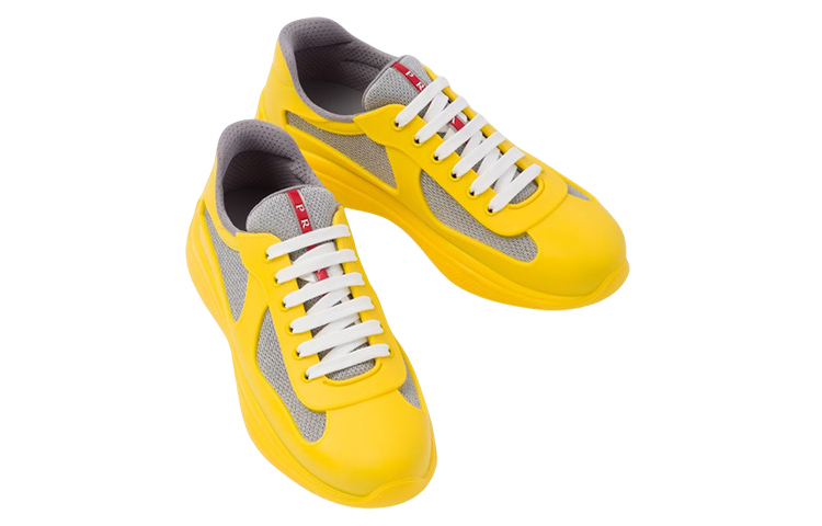 Prada Rubber Logo Lace-Up Low-Top Sneaker 'Yellow' 圖 3