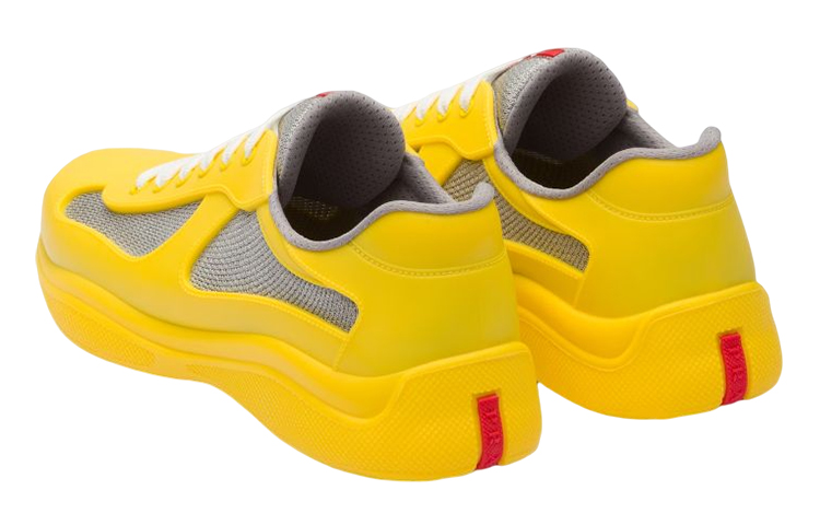 Prada Rubber Logo Lace-Up Low-Top Sneaker 'Yellow' 圖 4