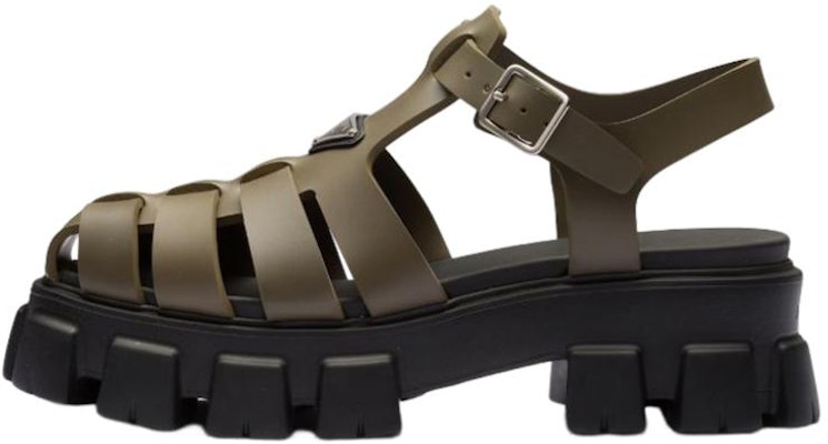 普拉达橡胶徽标厚底时尚凉鞋 '卡其黑' 2X3083_3LKK_F0P80 Buy 普拉达橡胶徽标厚底时尚凉鞋 '卡其黑' 2X3083_3LKK_F0P80