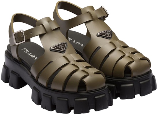 Prada Rubber Logo Platform Fashion Sandal 'Khaki Black' 2X3083_3LKK_F0P80 Order Prada Rubber Logo Platform Fashion Sandal 'Khaki Black' 2X3083_3LKK_F0P80