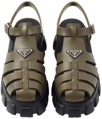 普拉达橡胶徽标厚底时尚凉鞋 '卡其黑' 2X3083_3LKK_F0P80 Shop 普拉达橡胶徽标厚底时尚凉鞋 '卡其黑' 2X3083_3LKK_F0P80