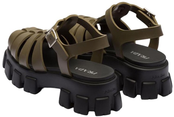 普拉达橡胶徽标厚底时尚凉鞋 '卡其黑' 2X3083_3LKK_F0P80 Purchase 普拉达橡胶徽标厚底时尚凉鞋 '卡其黑' 2X3083_3LKK_F0P80