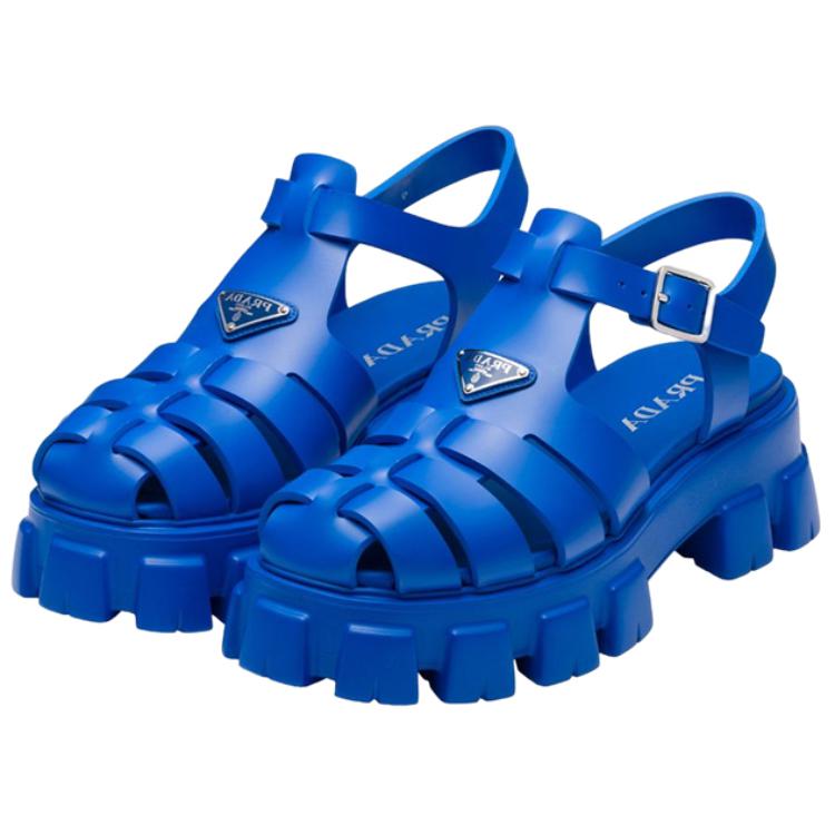 Lookbook 프라다 사파이어 블루 러버 샌들 (Prada Sapphire Blue Rubber Sandal) 2X3083-3LKK-F0013