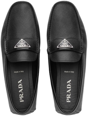 프라다 사피아노 가죽 로퍼 '블랙 트라이앵글 로고' 2DD164_053_F0002_F_U00I Shop 프라다 사피아노 가죽 로퍼 '블랙 트라이앵글 로고' 2DD164_053_F0002_F_U00I