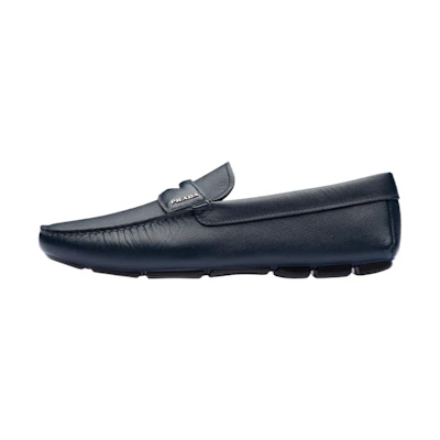 Prada Saffiano Leather Loafers 'Sea Blue'