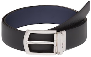 PRADA Saffiano Leather Reversible Belt Black 3.5cm. 2CC468-053-F0RD7 PRADA Saffiano Leather Reversible Belt Black 3.5cm. 2CC468-053-F0RD7