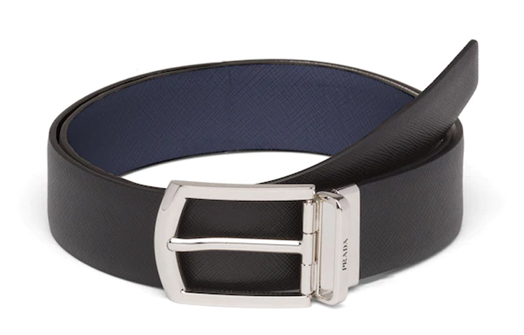 Order PRADA Saffiano Leather Reversible Belt Black 3.5cm. 2CC468-053-F0RD7