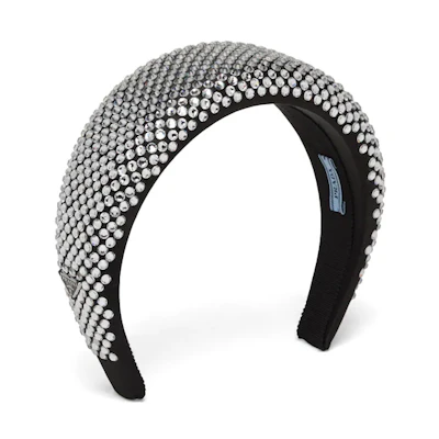 PRADA Satin Headband Crystal Color. 1IH016-2AWL-F0T7O