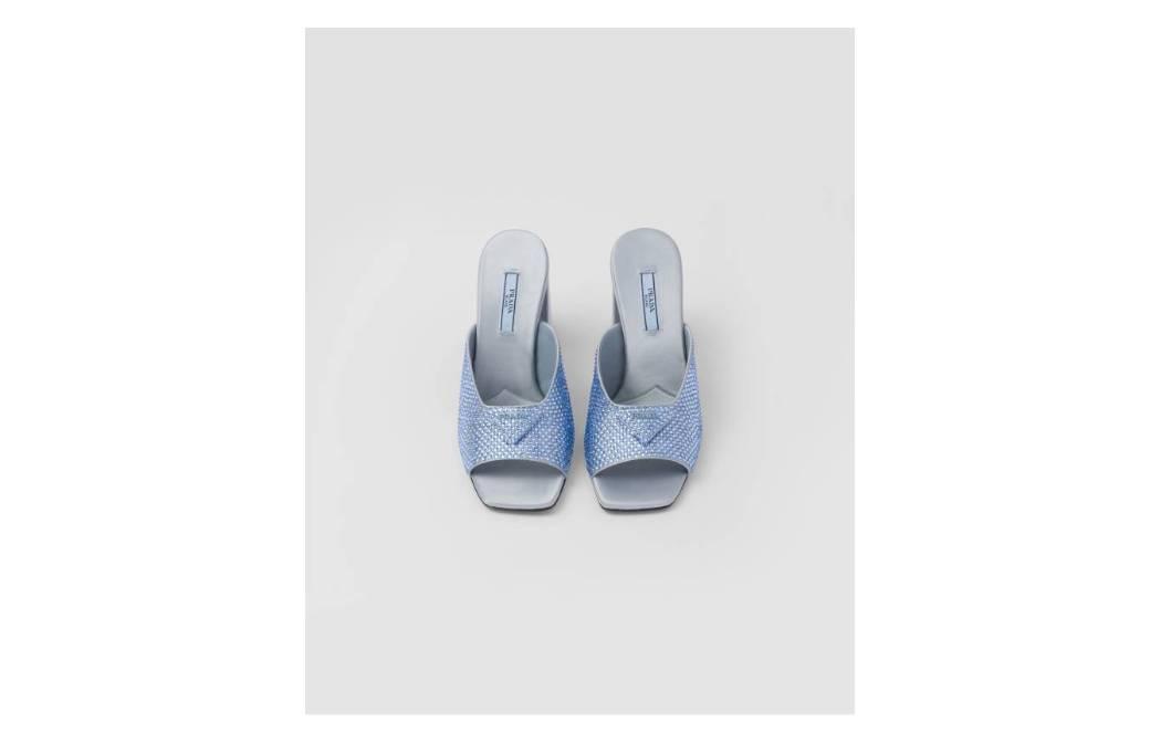 プラダPRADAミュール ブラック プラダ シャッフル フリンジ付 レザー ミュール | PRADA