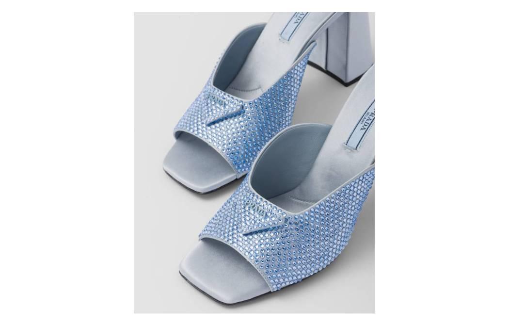 プラダPRADAミュール ブラック プラダ シャッフル フリンジ付 レザー ミュール | PRADA