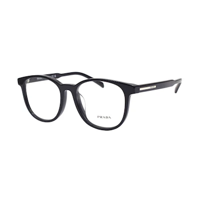 PRADA Signature Round Optical Glasses Men’s Black. VPRA15-F-16K-1O1