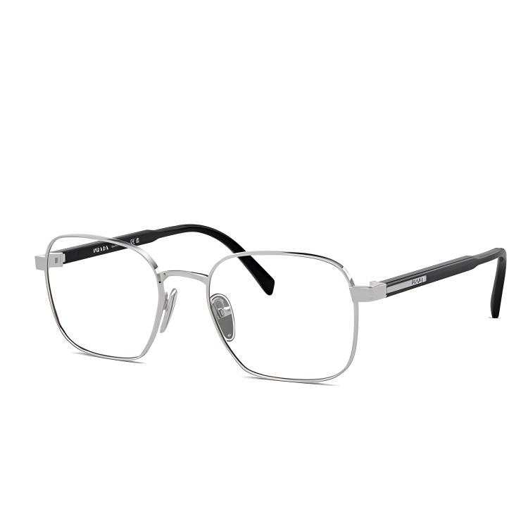PRADA Silver Rectangular Optical Glasses with Metal Acetate Frame POIZON240621946