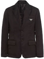 PRADA Single-Breasted Recycled Nylon Blazer Black SD0991-WQ8-F0002-S-202 PRADA Single-Breasted Recycled Nylon Blazer Black SD0991-WQ8-F0002-S-202