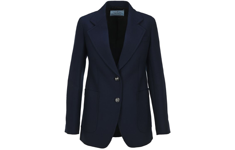Prada Single-Breasted Wool Jacket Navy Blue Long-Sleeve Blazer P556IS2021XA5-F0124