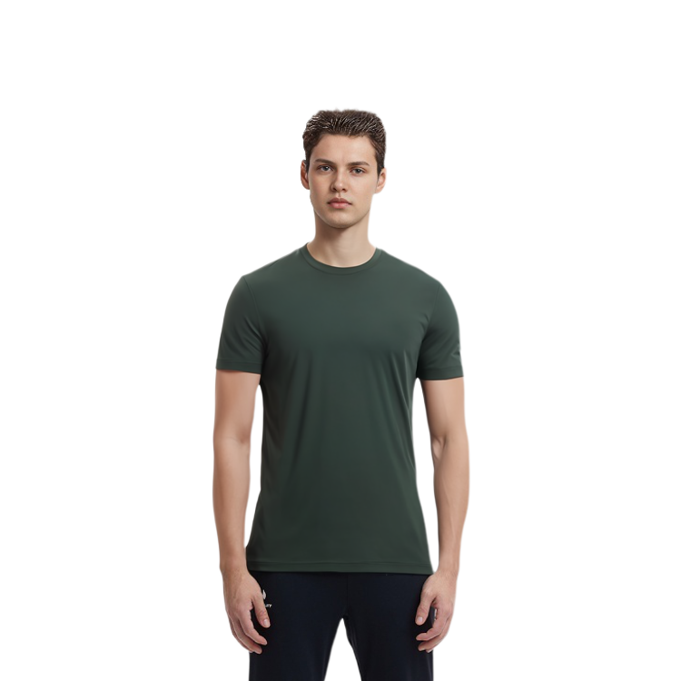 Shop Camiseta PRADA Slim Fit Algodón Cuello Redondo Verde Oscuro UJM564-710-F0422-S-092