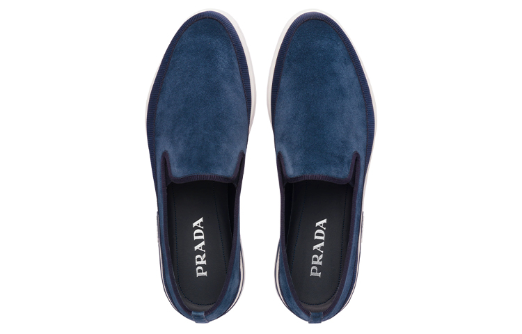 Shop Zapatillas Prada Slip-On de Ante 'Azul' 4D3434_054_F073A
