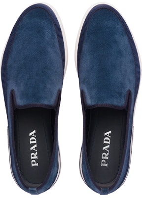 Prada Slip-On Suede Sneakers 'Blue' 4D3434_054_F073A Shop Prada Slip-On Suede Sneakers 'Blue' 4D3434_054_F073A