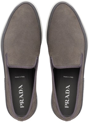 PRADA 普拉達 套穿式麂皮運動鞋 沙礫灰 Shop PRADA 普拉達 套穿式麂皮運動鞋 沙礫灰