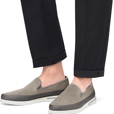 PRADA 普拉達 套穿式麂皮運動鞋 沙礫灰 Details for PRADA 普拉達 套穿式麂皮運動鞋 沙礫灰