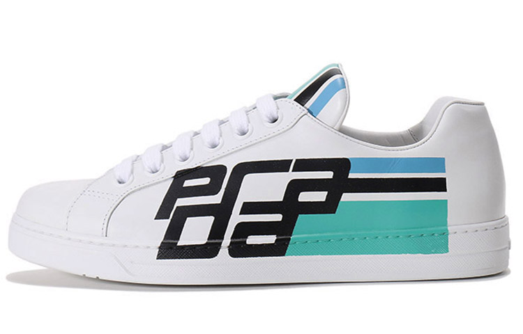 Buy 普拉达运动鞋'白色皮革' 4E3409_3KQL_F0009