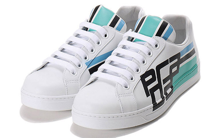 Lookbook 普拉达运动鞋'白色皮革' 4E3409_3KQL_F0009