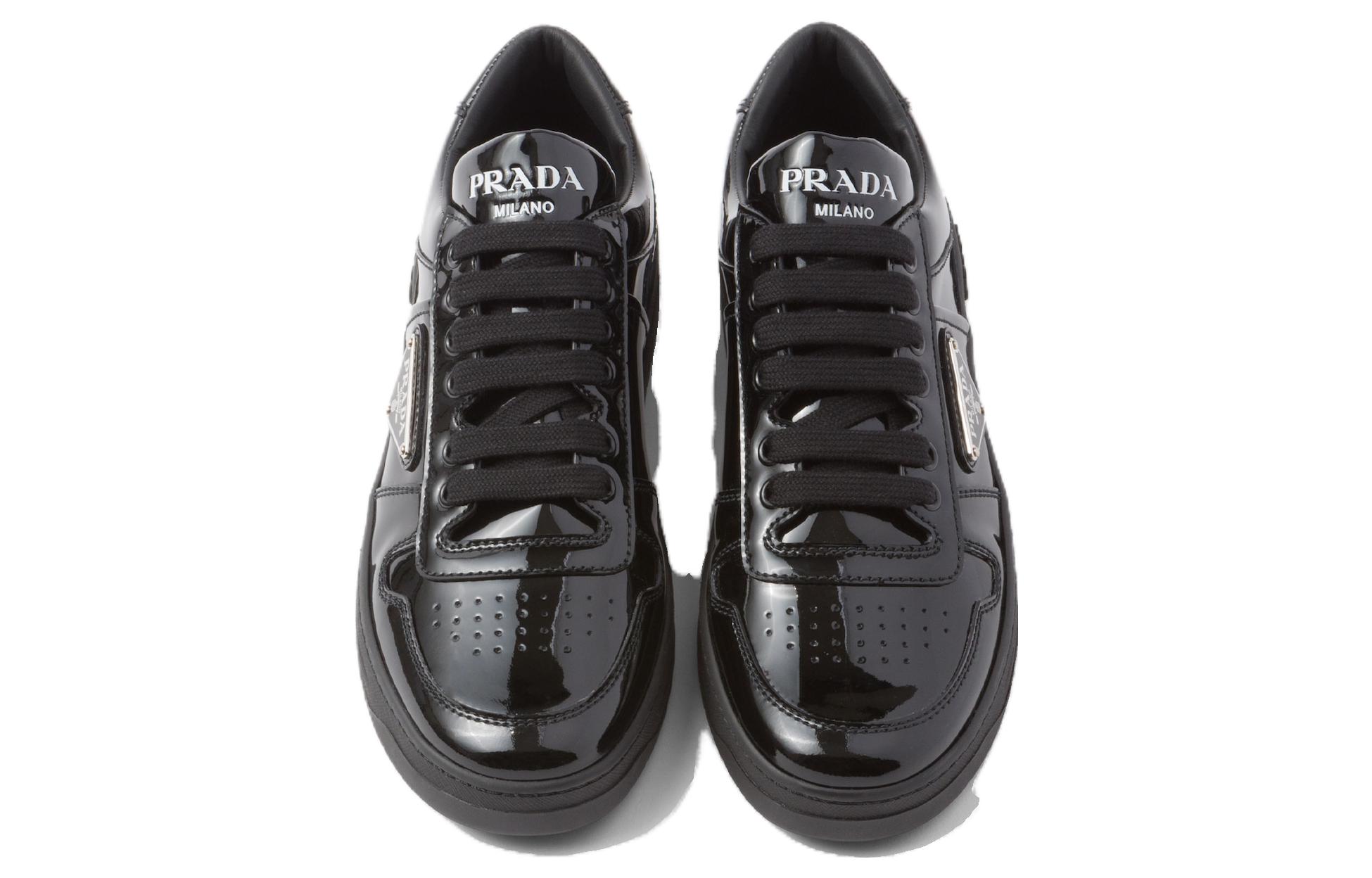 Buy Prada Sneakers Mid-Top 'Black Patent Leather