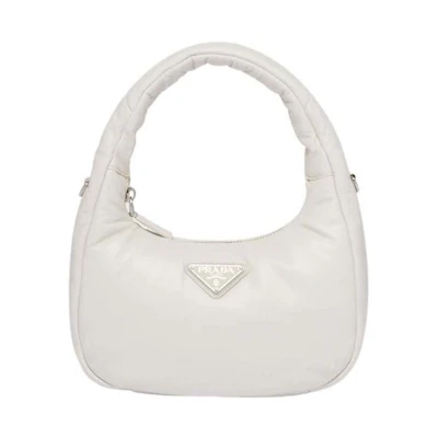 Prada Soft Padded Nappa-Leather Mini Bag White