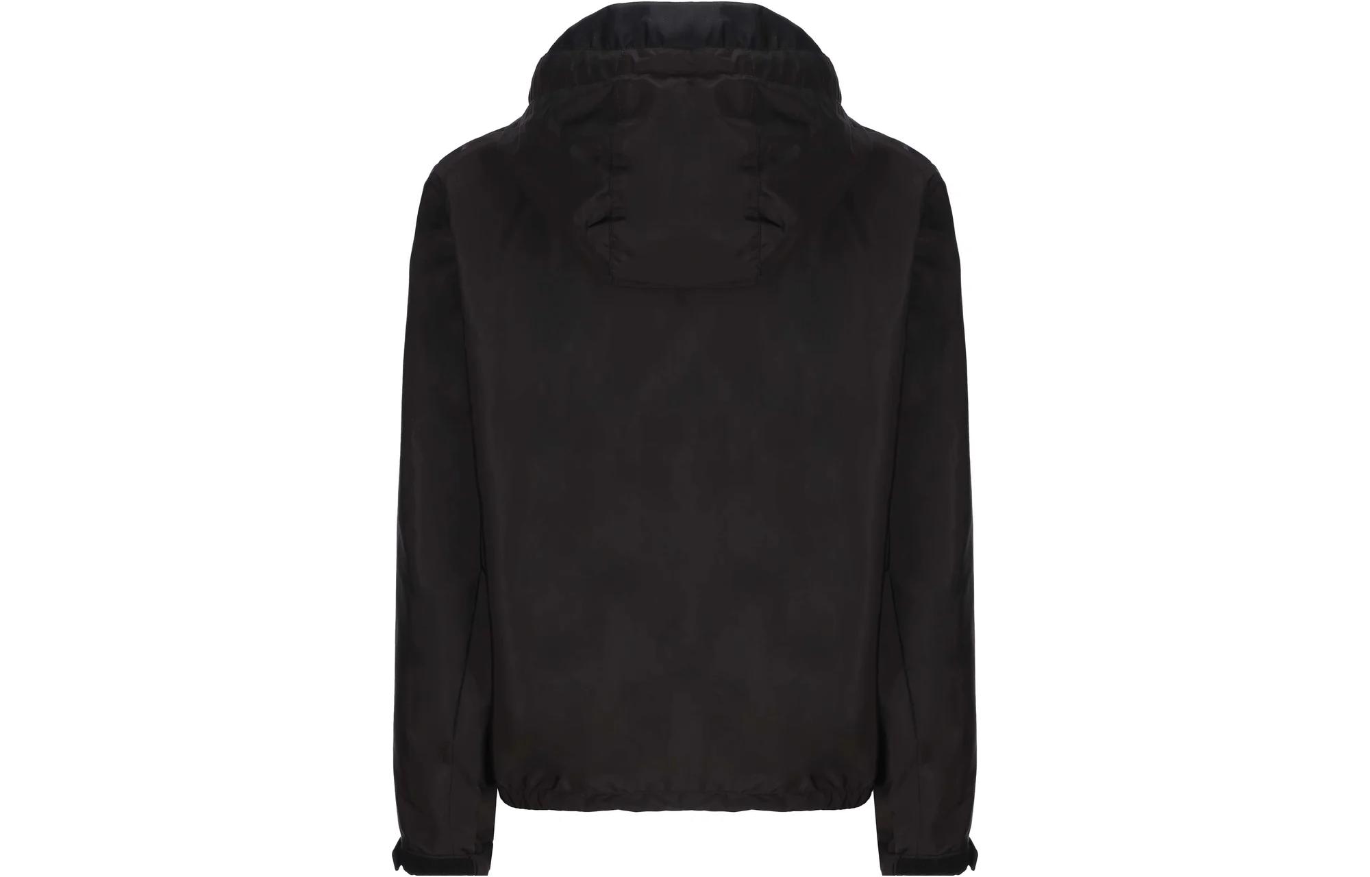 Lookbook Prada 純黑色長袖連帽拉鍊外套 SGC220-1WQ9-F0002