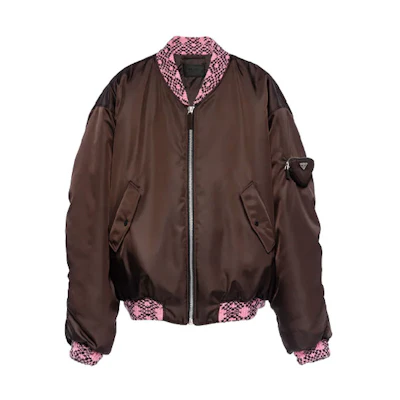 PRADA Solid Brown Long-Sleeve Zip Jacket SGB895-1WQ8-F0AA3-S-212